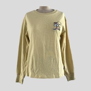 Vans Yellow Cotton Long Sleeve Floral Logo Shirt Womens Size XS